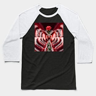 Rose Butterfly Baseball T-Shirt